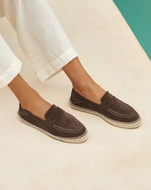 Suede Loafers Espadrilles - R57LW - Hamptons Cocoa