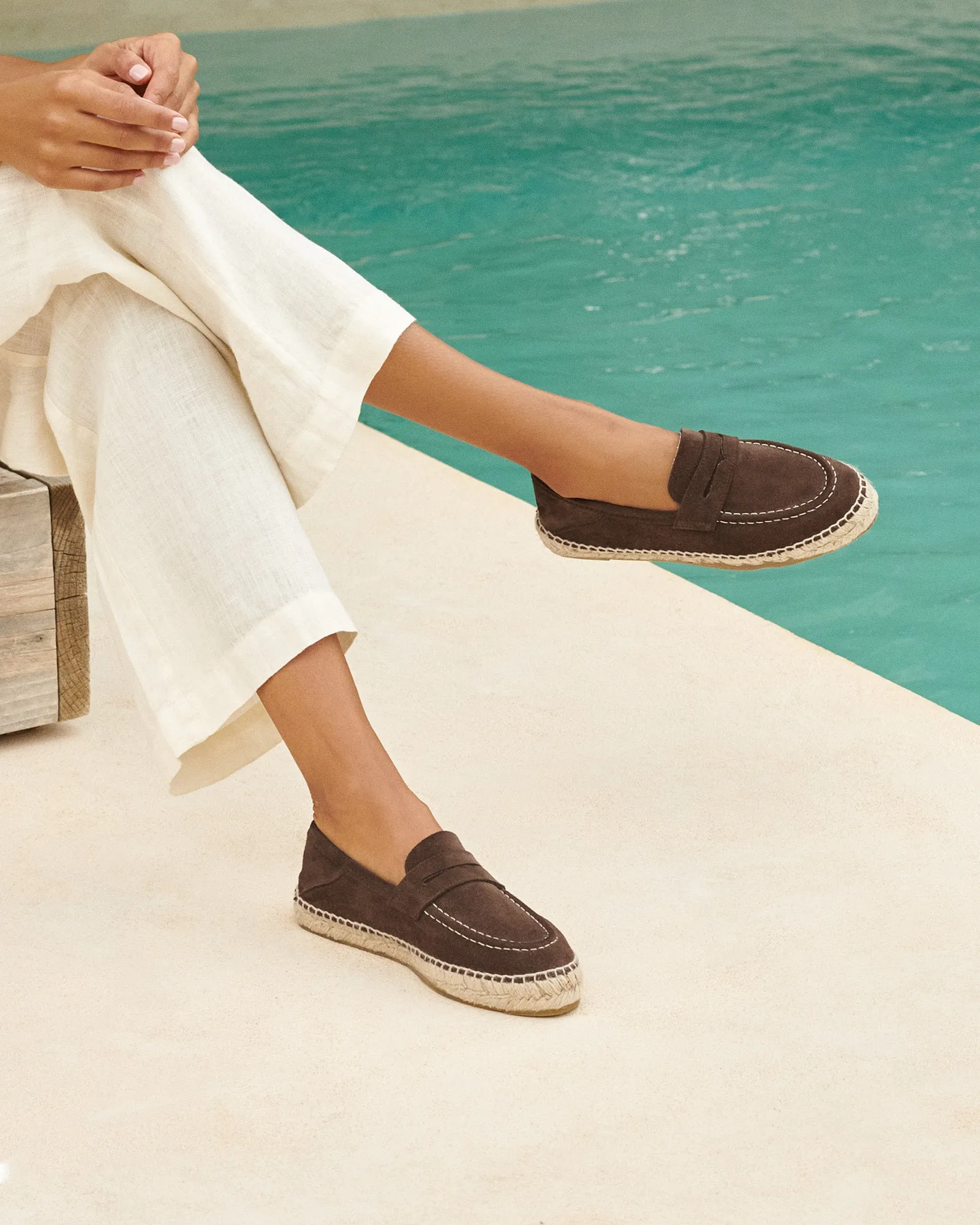 Suede Loafers Espadrilles - R57LW - Hamptons Cocoa