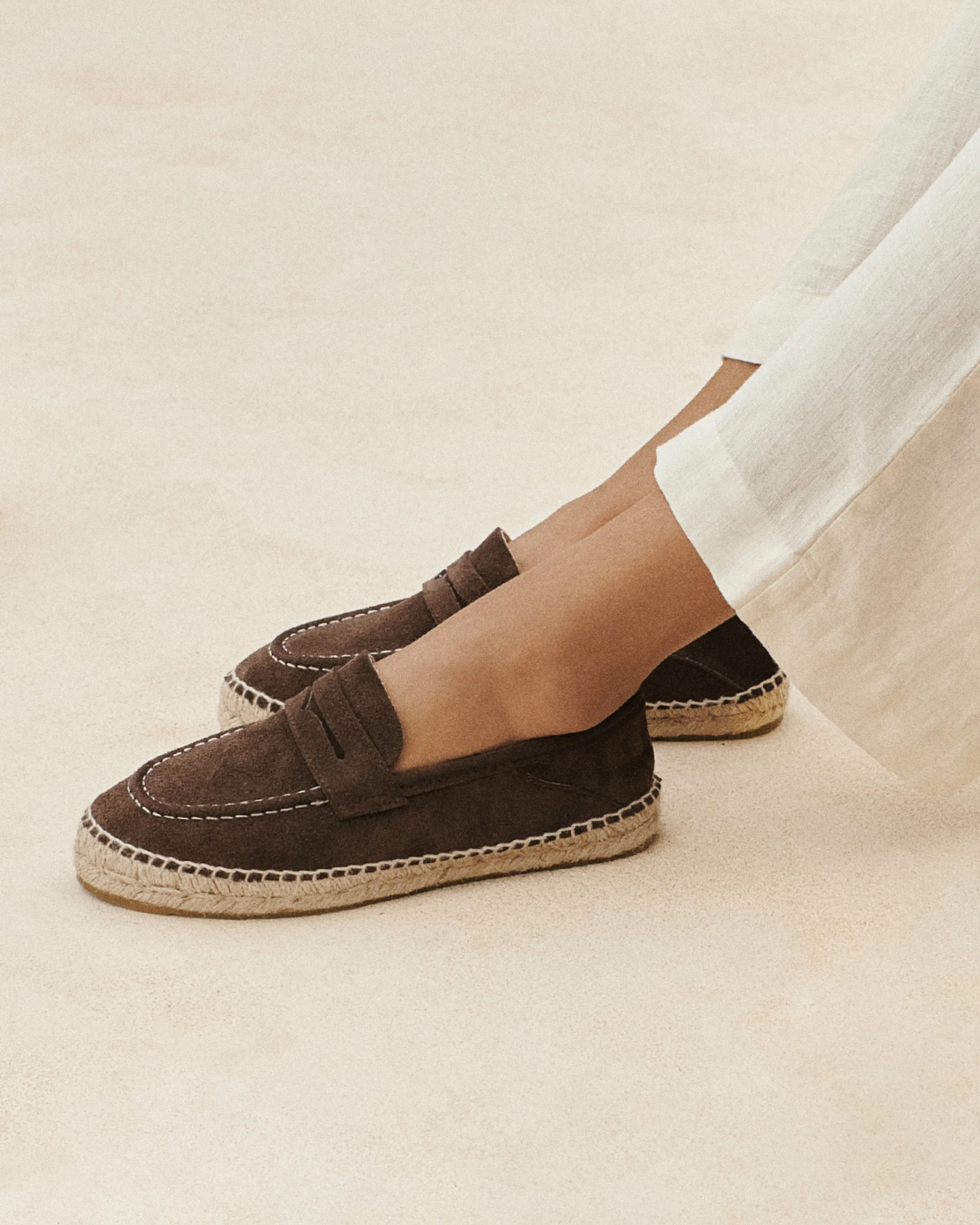 Suede Loafers Espadrilles - R57LW - Hamptons Cocoa