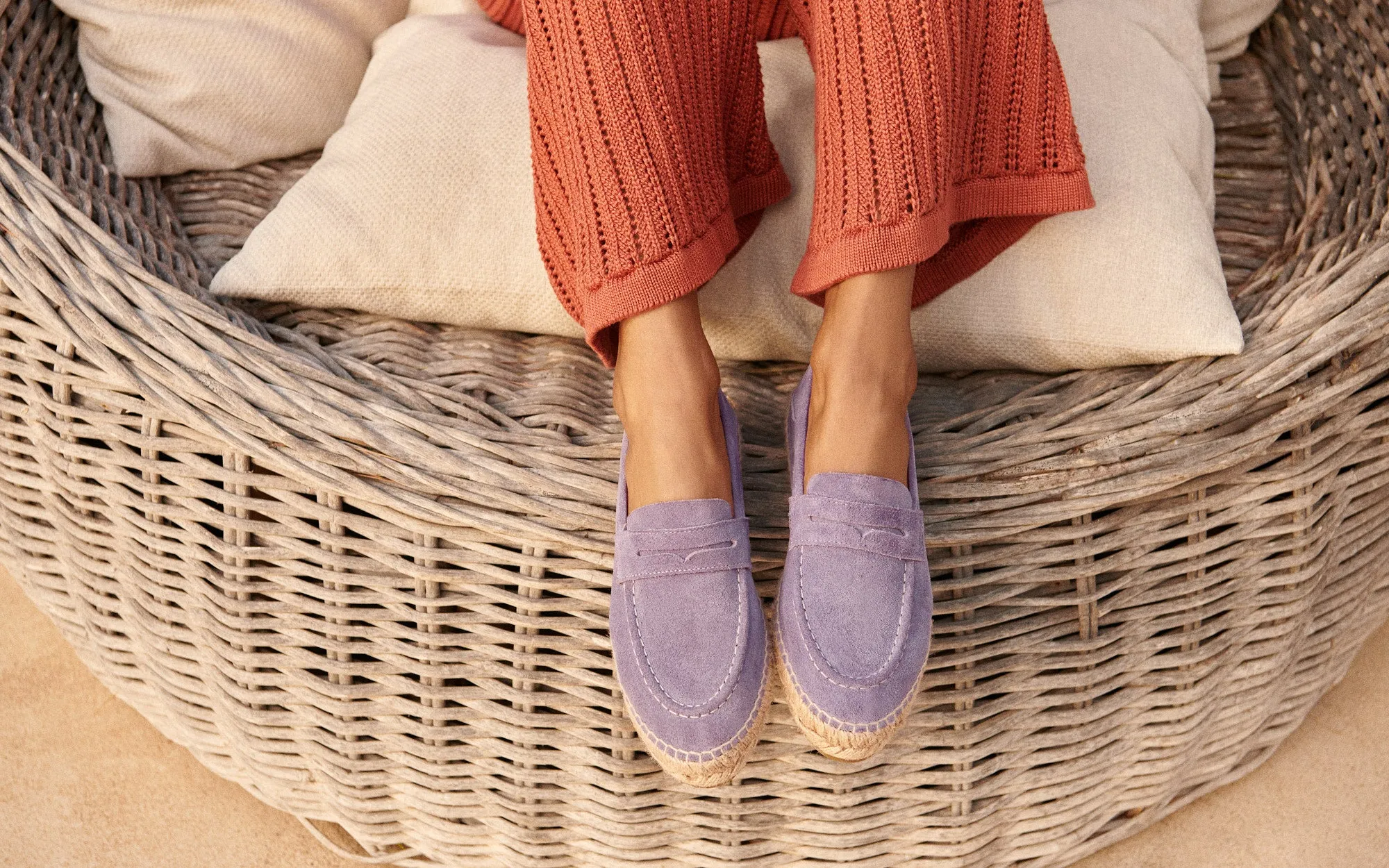 Suede Loafers Espadrilles - R63LW - Hamptons Wisteria Lilac