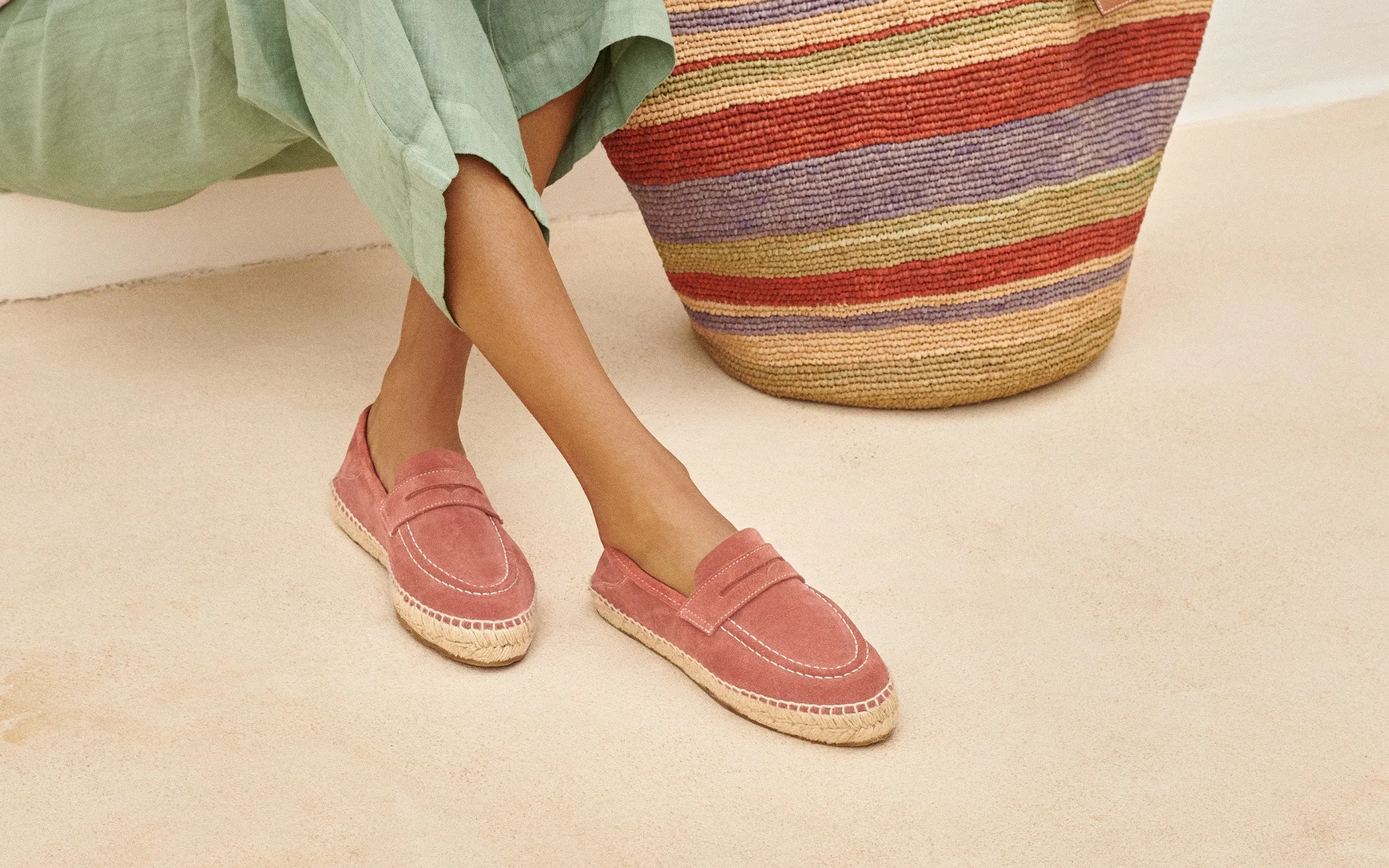 Suede Loafers Espadrilles - R70LW - Hamptons Terracotta