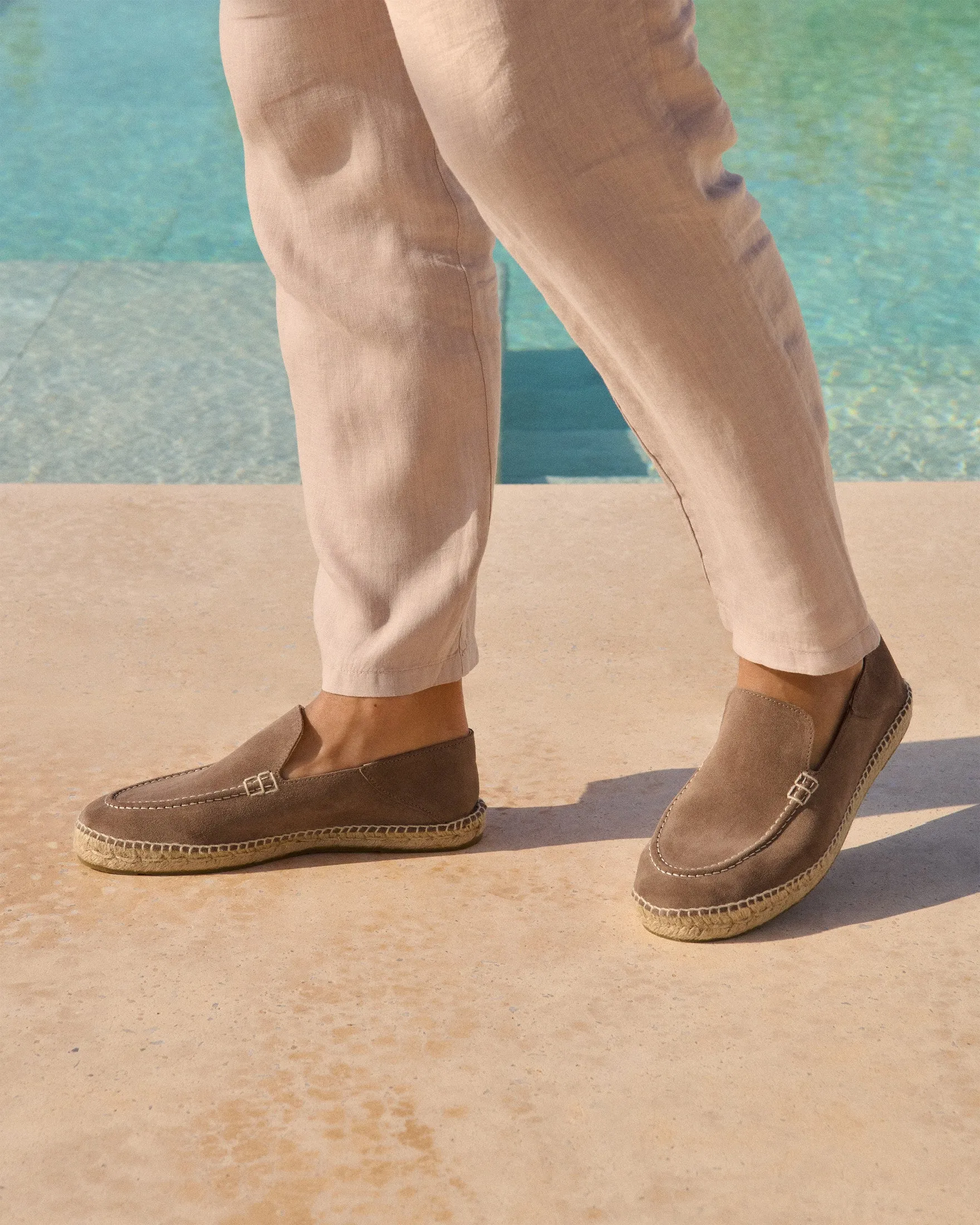 Suede Traveler Loafers Espadrilles - M29LT - Hamptons Moka