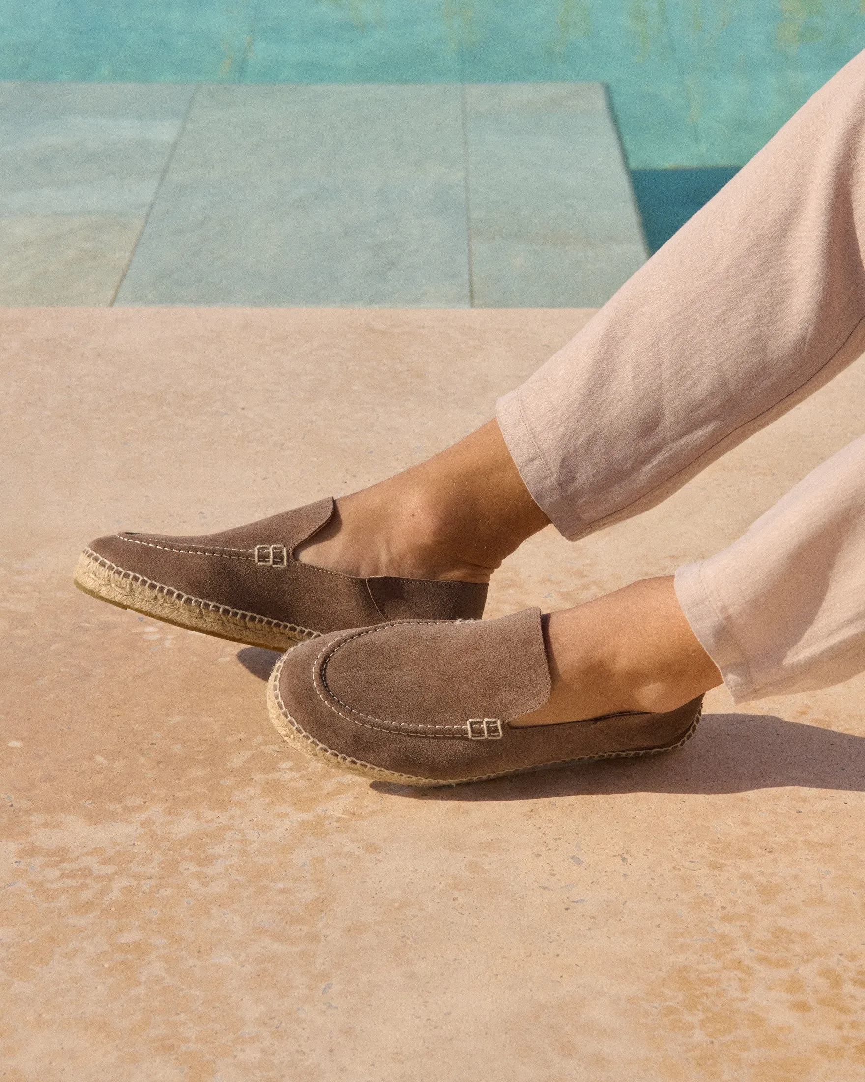 Suede Traveler Loafers Espadrilles - M29LT - Hamptons Moka