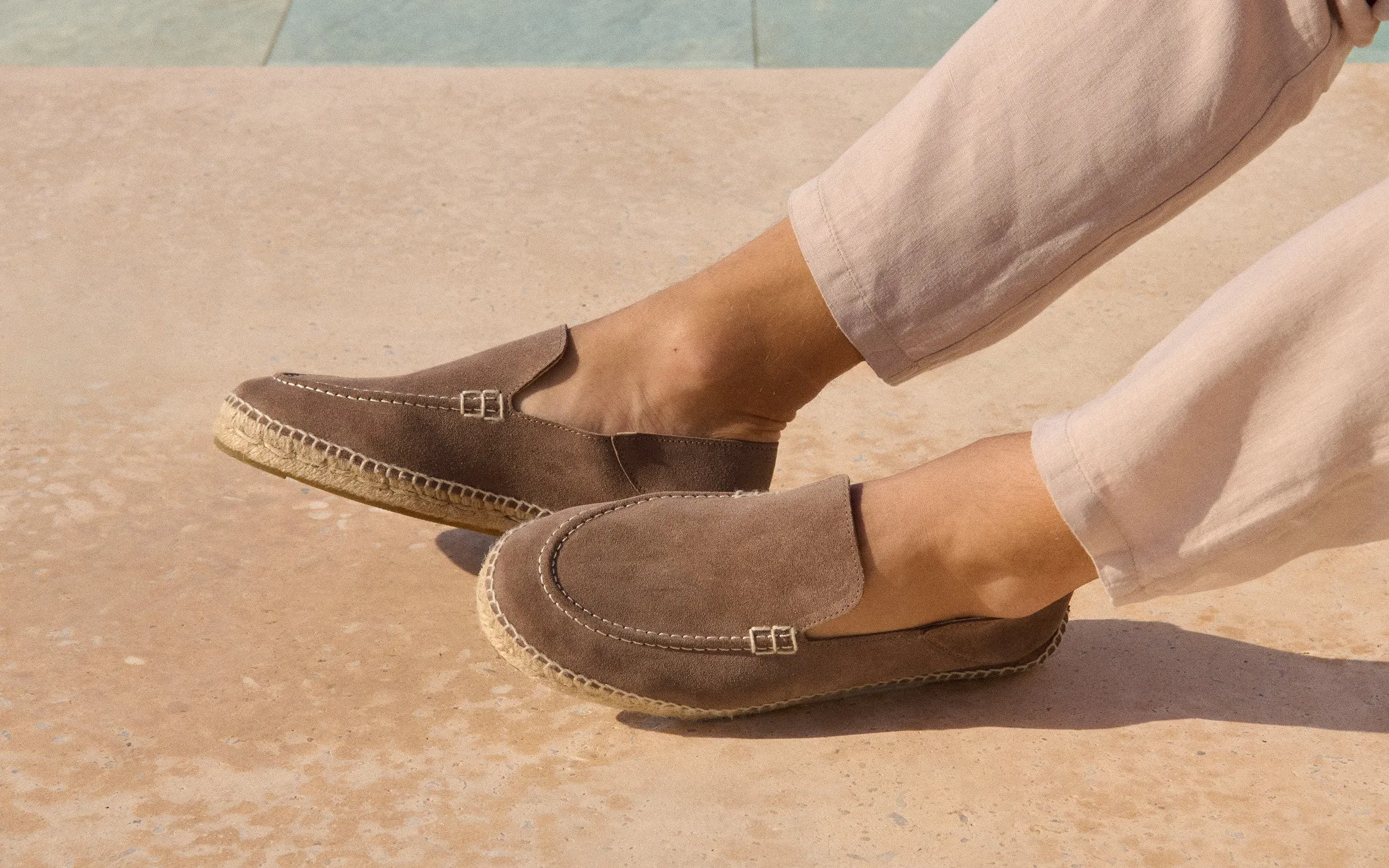 Suede Traveler Loafers Espadrilles - M29LT - Hamptons Moka