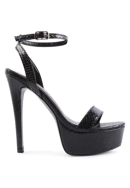 Sweetheart Croc Platform High Heeled Sandals