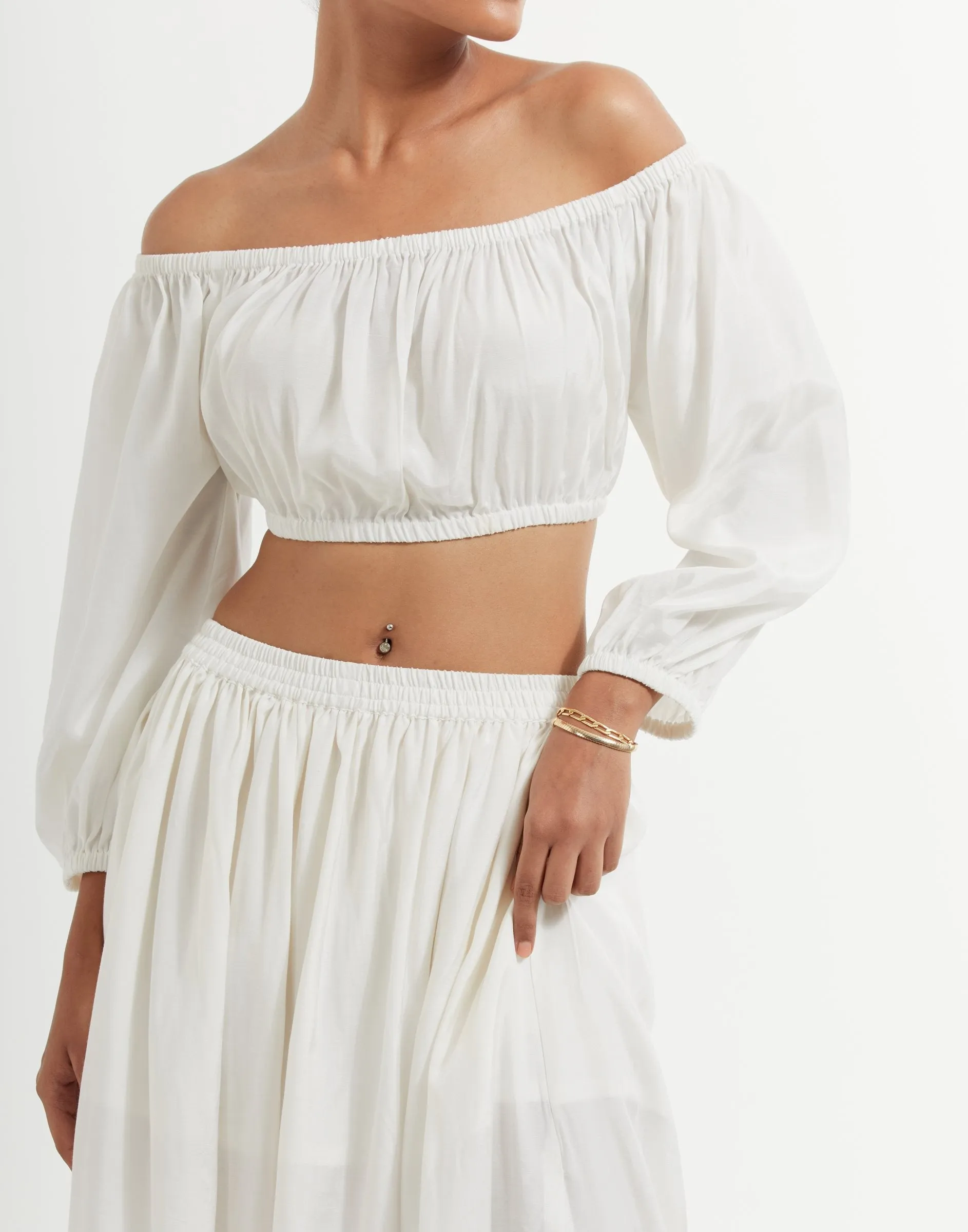 White Abel Crop Top