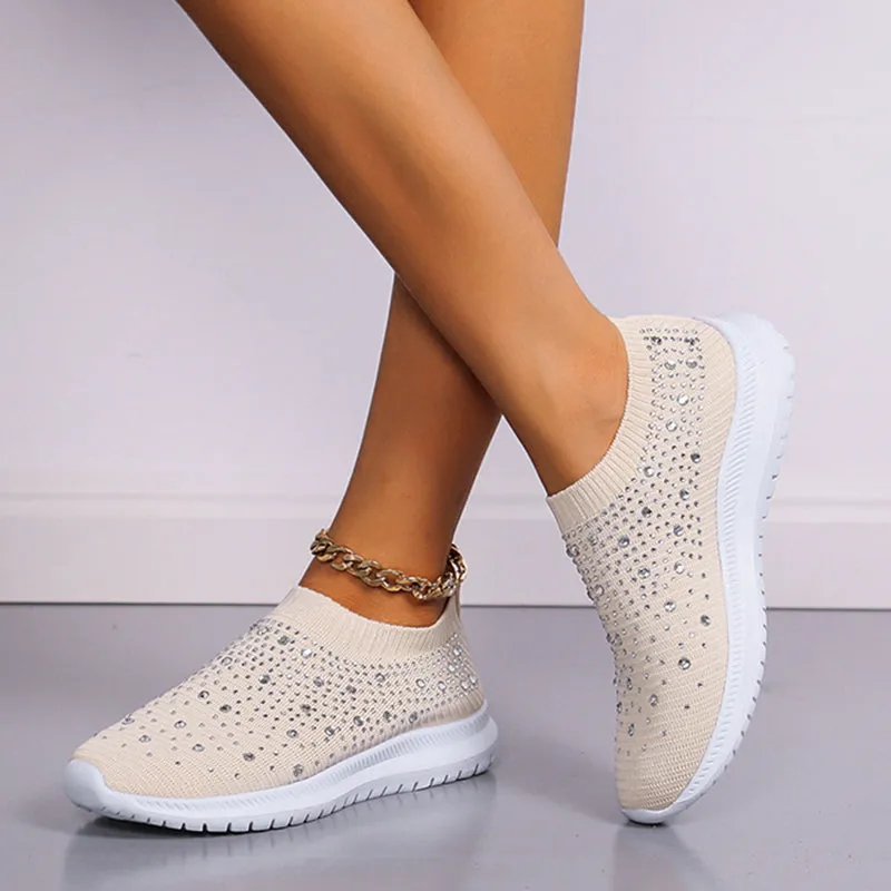 Women's Crystal Breathable Slip-On Walking Shoes