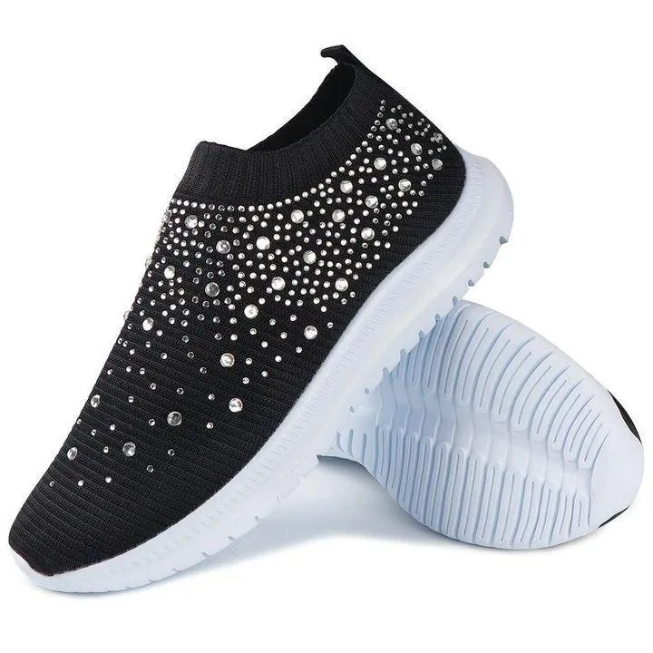 Women's Crystal Breathable Slip-On Walking Shoes