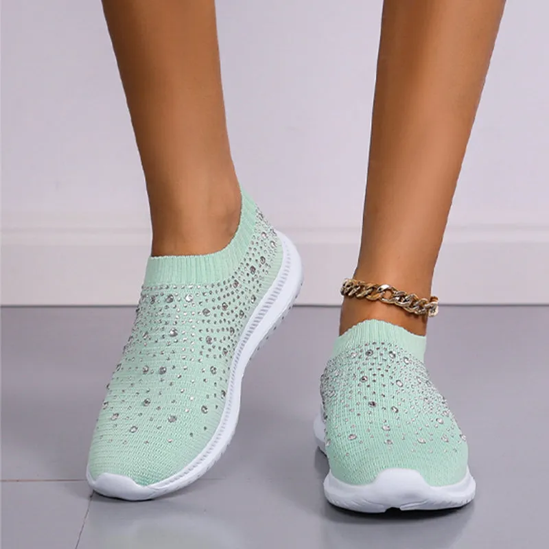 Women's Crystal Breathable Slip-On Walking Shoes