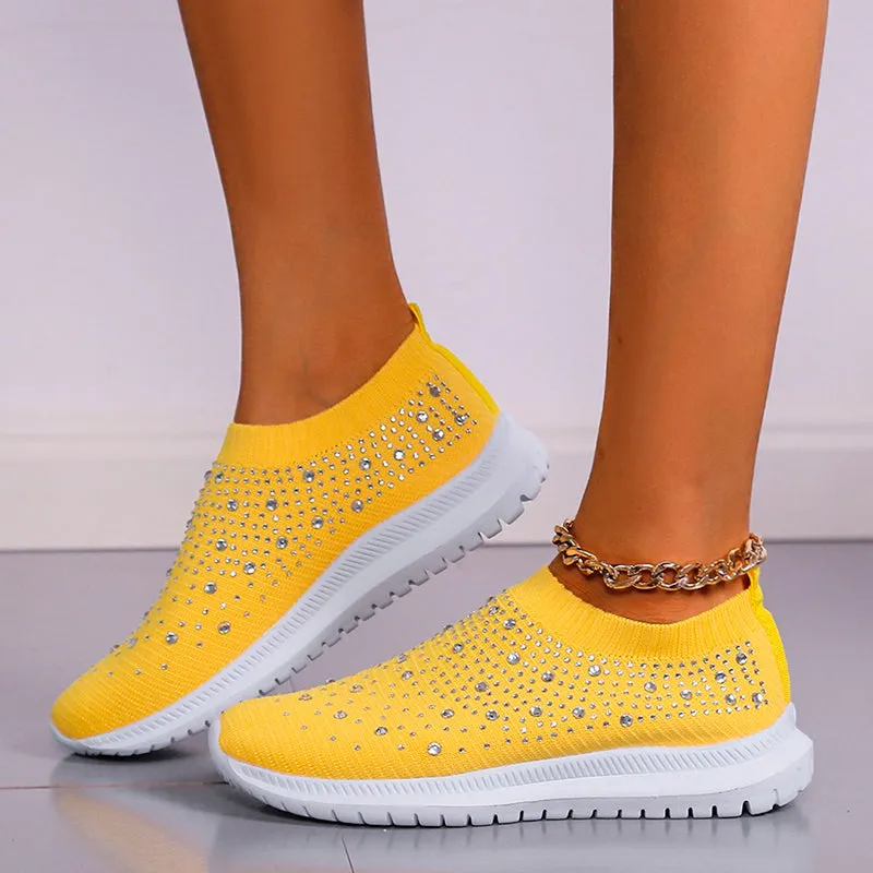 Women's Crystal Breathable Slip-On Walking Shoes