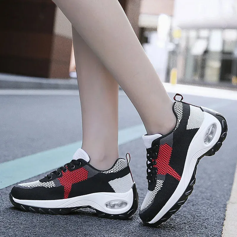 Women's Lightweight Air Cushion Walking Shoes - Breathable Mesh, Casual Sport Shoes for Spring & Autumn