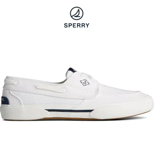 Women's Pier Wave Washed Heavy Twill Boat Sneaker White (STS88552)