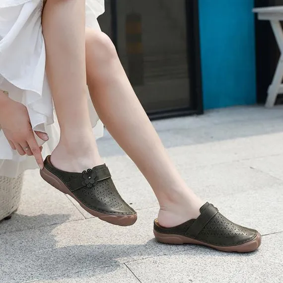 Women's vintage wedge clogs sandals soft comfy walking