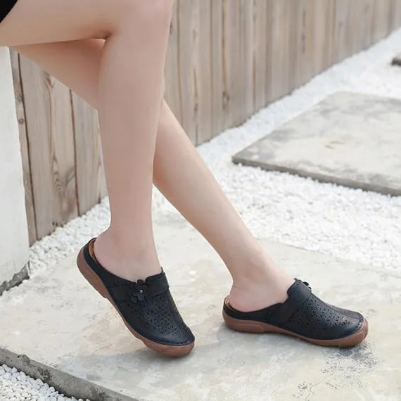 Women's vintage wedge clogs sandals soft comfy walking