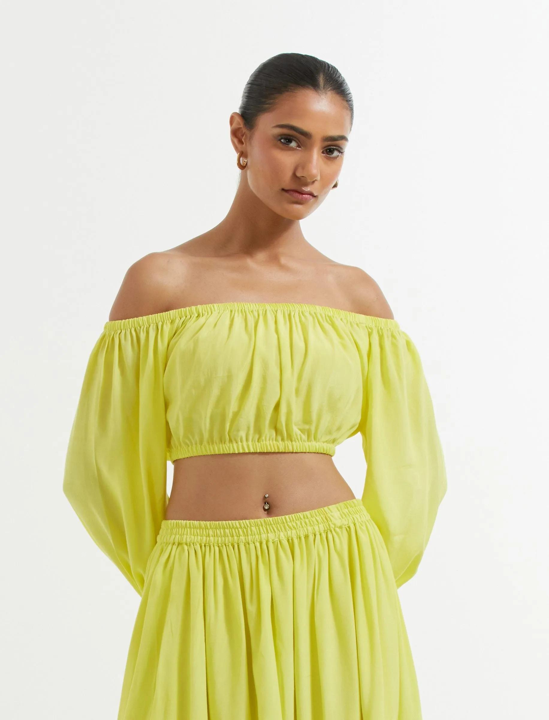 Yellow Abel Crop Top