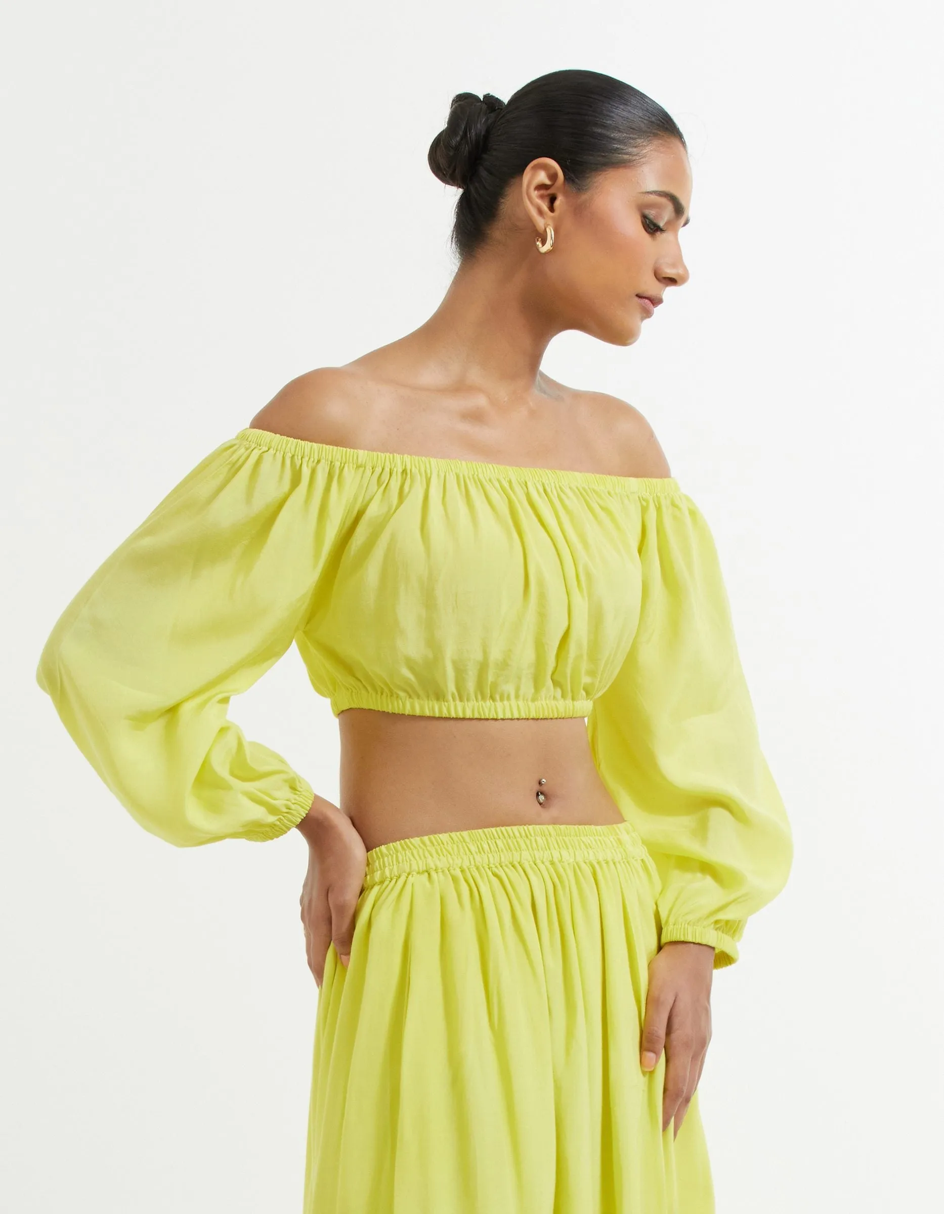 Yellow Abel Crop Top